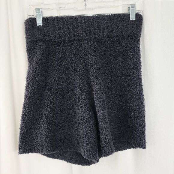 SKIMS 2 Piece Cozy Knit Short Set 2 Pairs Shorts Cream Black Fuzzy S/M Teddy - Picture 9 of 12